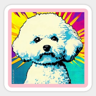 Bichon Frise pop art Sticker